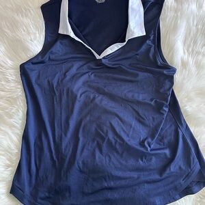 Source Unknown Navy Tank Top with White Collar